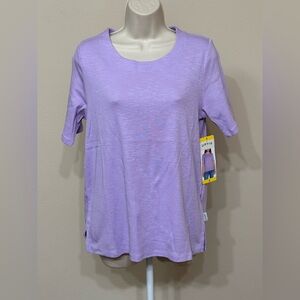 Orvis Women’s Lavender Short Sleeve Round Neck Soft Comfort  Basic T-Shirt S